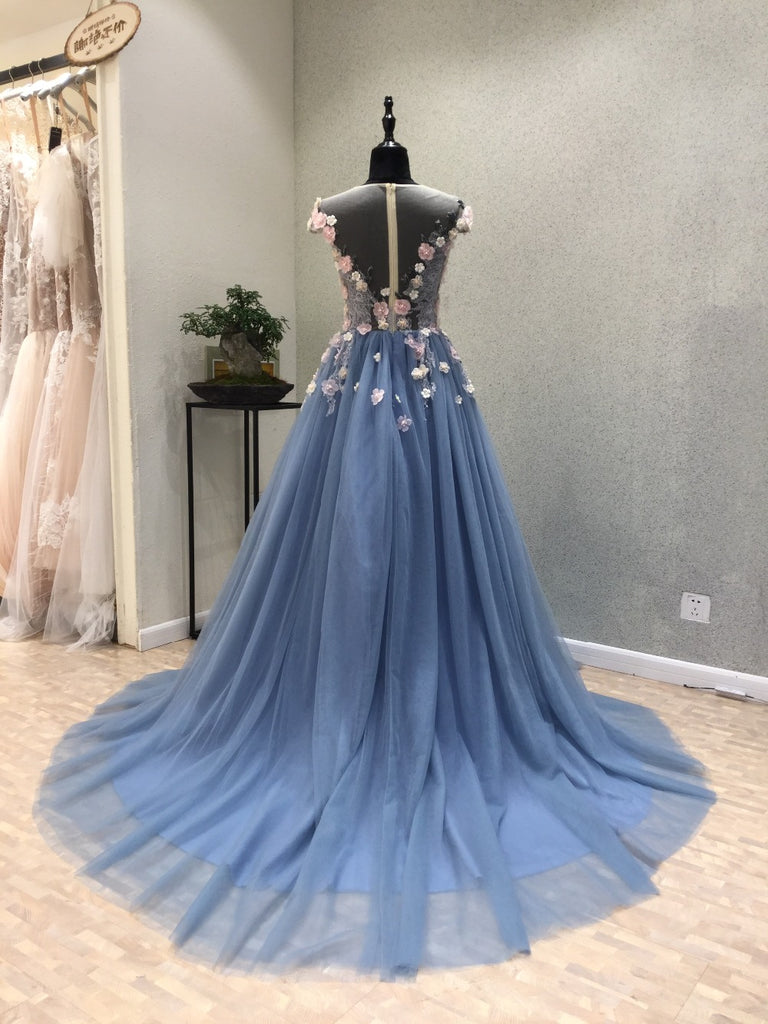 Cap Sleeves Unique Chariming Affordable Cheap Long Prom Dresses, WG1010 - Wish Gown