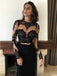 Long Sleeves Black Elegant Affordable Long Prom Dresses, SG109