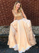 Beaded Top A Line Sleeveless Round Neck Long Prom Dresses, SG137