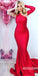 Red One Shoulder Mermaid Most Popular Long Prom Dresses, MD1101