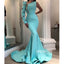 One Shoulder Long Sleeves Mermaid Long Prom Dresses PG1137