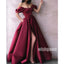 Off the Shoulder Side Split Long Prom Dresses PG1140