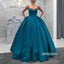 Simple Elegant Sweetheart Satin Long Prom Ball Gown Dresses, MD1136