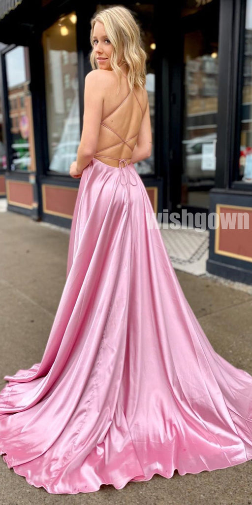 V-neck  Spaghetti Strap Charming Split Front  Long Prom Dresses PG1177