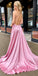 V-neck  Spaghetti Strap Charming Split Front  Long Prom Dresses PG1177