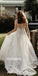 Elegant Open Back Spaghetti Strap Applique Long Wedding Dresses WDH004