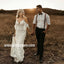 Elegant V-neck  Spaghetti Strap Lace Long Wedding Dresses WDH006