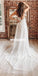 Sexy V-neck Spaghetti Strap Lace Long Bridal Dresses WDH021