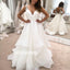 Pretty Open Back Spaghetti Strap Organza Bridal Dresses WDH030