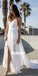 Sexy Spaghetti Strap Open Back Long Wedding Dresses WDH039