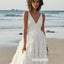 Sexy V-neck Spaghetti Strap Long Wedding Dress WDH053