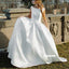 Simple White Sleeveless Long Wedding Dress WDH056