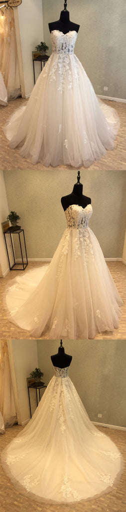 Sweetheart Elegant Long Cheap Bridal Wedding Dress, WG683