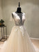 Affordable Short Sleeves V Back Elegant Long Wedding Dresses, WG1230 - Wish Gown