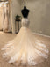 Cap Sleeves Mermaid Backless Sexy See Through Bridal Long Wedding Dresses, WG1242 - Wish Gown