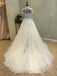 Short Sleeves High Neck Charming Long Wedding Dresses, WG1233