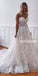 Sweetheart A-line Lace Applique Long Wedding Dresses YH1115