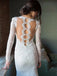 Long Sleeves V Neck Lace Charming Affordable Mermaid Long Wedding Dresses, WG674