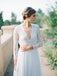 Sexy V Neck Long Sleeves Lace Top Tulle Formal Long Wedding Dresses, WG670