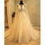 Charming Gorgeous Tulle Applique Affordable Long Brides Wedding Dresses, WG1217 - Wish Gown