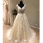 Tulle Applique V Back Formal A Line Long Wedding Dress for Brides, WG1205