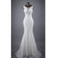 Elegant Sleeveless Mermaid Lace Up Popular White Lace Wedding Dresses, WD0142 - Wish Gown